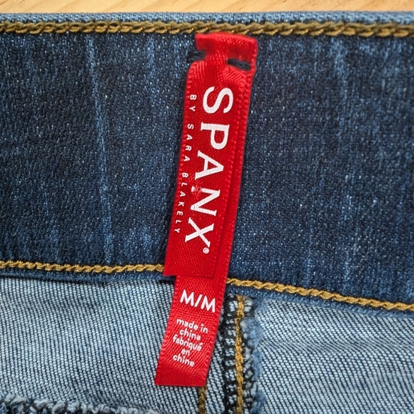 Spanx Distressed Denim Leggings Sz Med - Picture 5 of 8